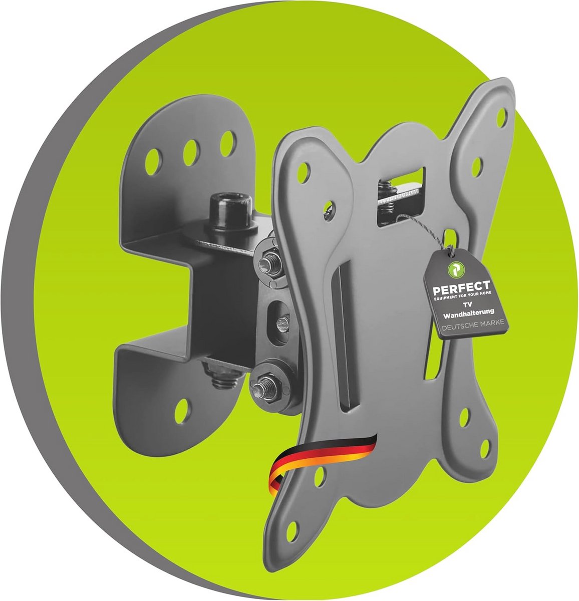 Kantelbare en draaibare muurbeugel voor monitoren en schermen (13-27 inch), VESA 100x100, zwart