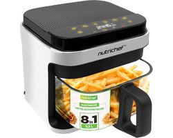 Airfryer 5,5 L – Heteluchtfriteuse met Transparante Kom – 8-in-1 Koken voor Gezonde Gerechten – Nauwkeurige Temperatuur tot 200°C