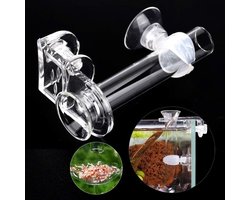 Garnalen Voeding Buis voor Aquarium met Doorzichtige Transparante Glas - Garnalen Feeder - Voedingsbuis voor Crystal Garnalen en Tropische Vissen.