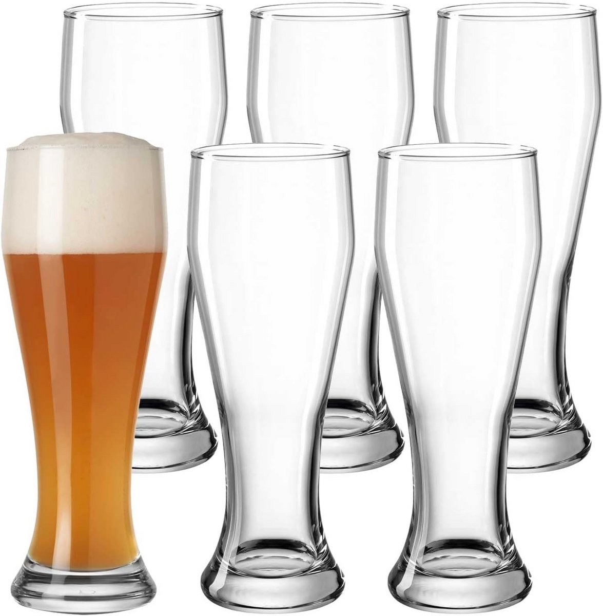 Set van 6 Tarwebierglazen 0,5 liter - Klassiek Ontwerp