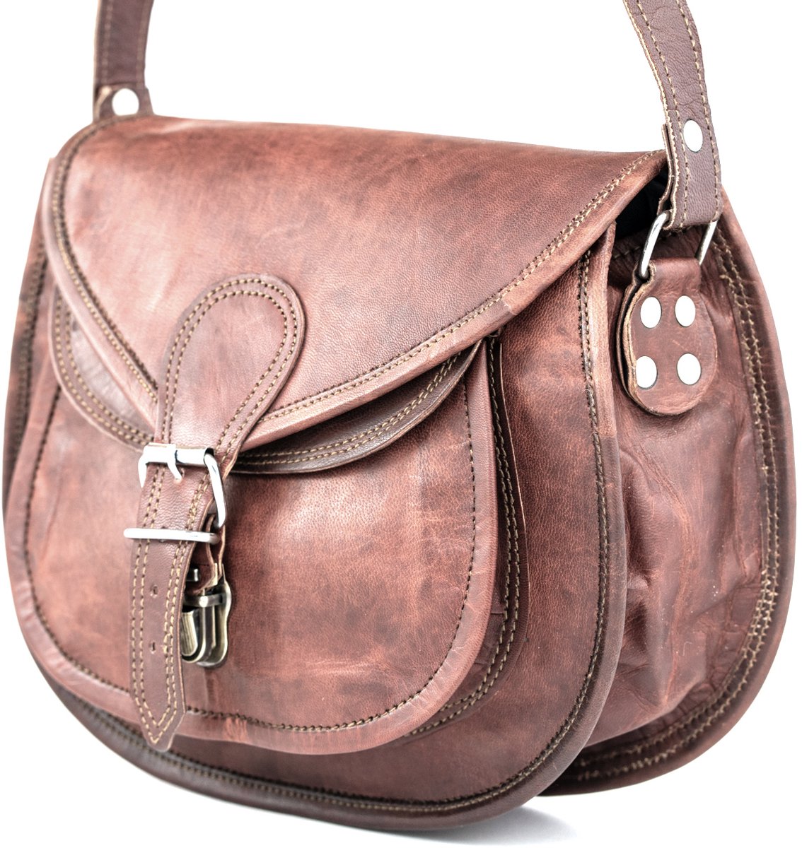 Kleine Handtas ECHT LEER 18 x 12 x 6 cm Clutch Damestas Mira OnceDoce® Urban Chique MODEL 011