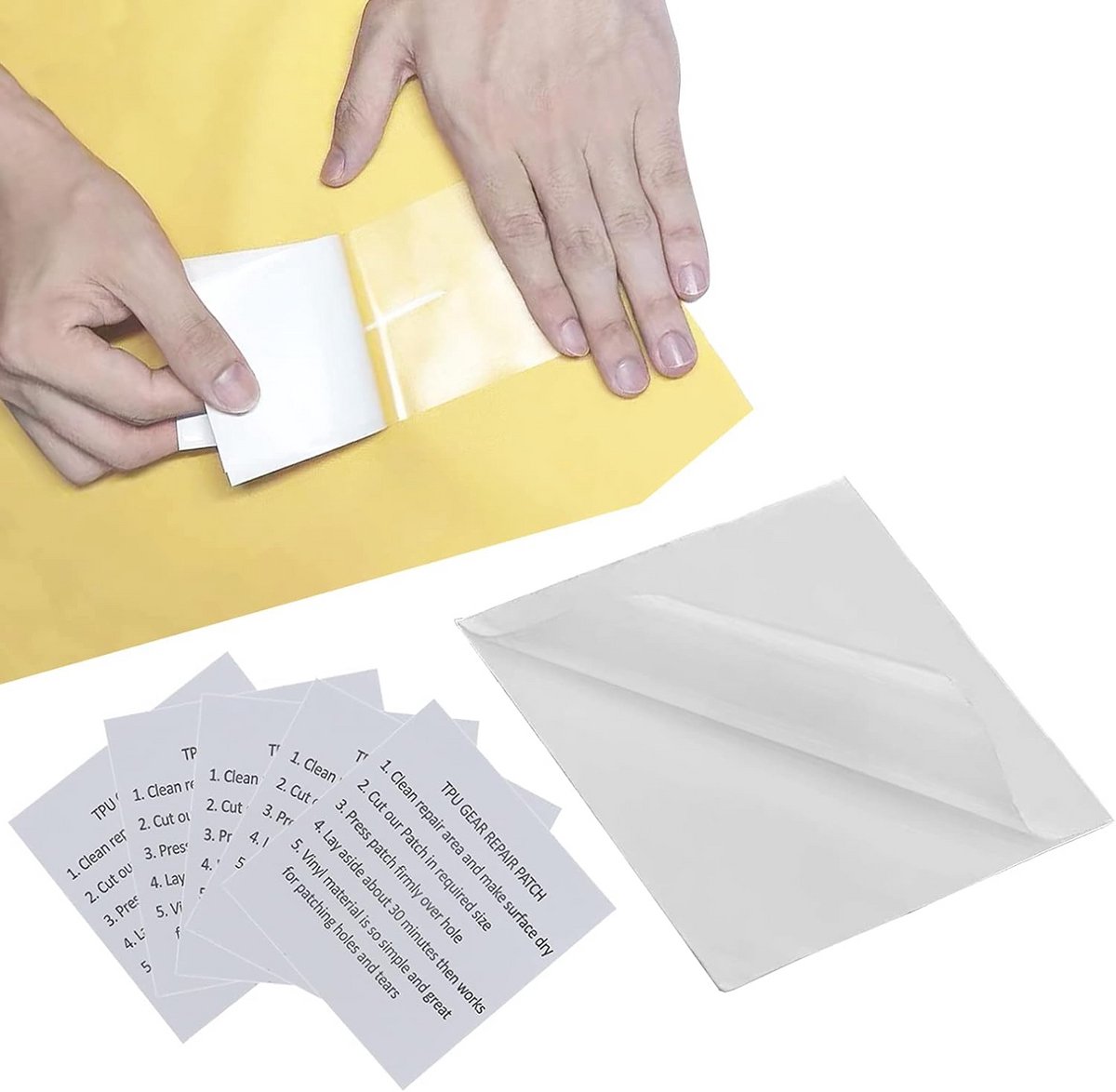Set van 5 Transparante Reparatie Pleisters - Sterke Zelfklevende Stickers voor Zwembad, Luchtbed en Tent
