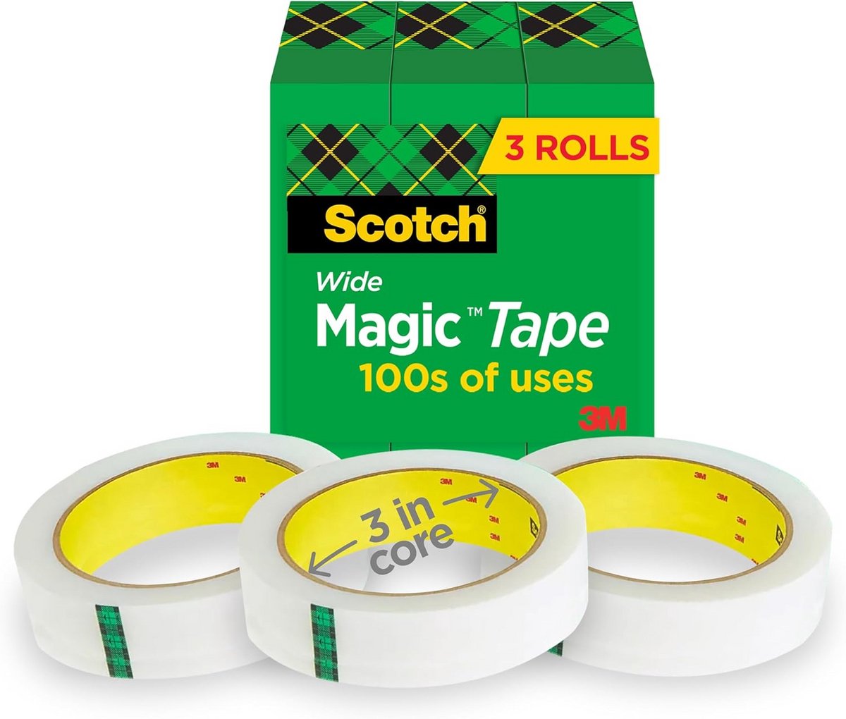 Onzichtbaar Plakband Mat - 3 Rollen Tape voor Kantoor & Thuis met Dispenser