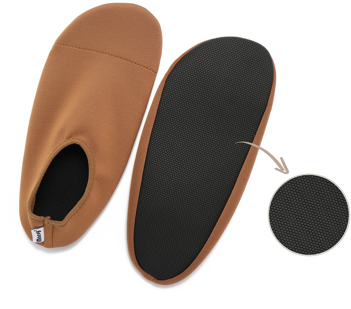 Maesy Antislip Schoentjes - Waterschoenen Kind - UV-bescherming - Anti Slip - Stop Uitglijden - Maat 21-23 - Caramel Bruin