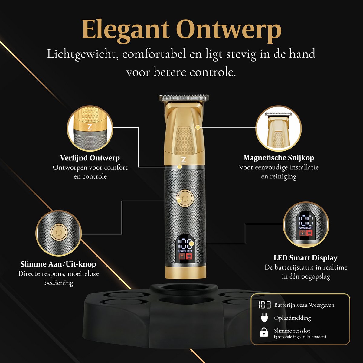 Scheerapparaat Draadloos Waterdicht Trimmer voor Mannen - afbeelding 3