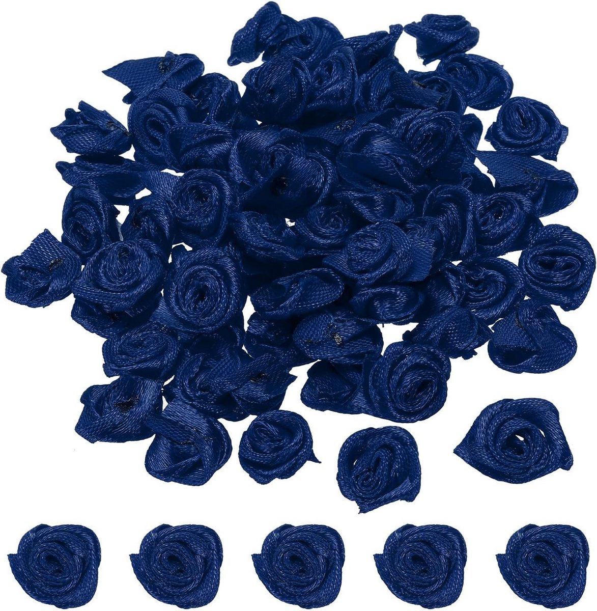 50 Stuks Mini Satijnen Lint Rozen Applicatie 1,5 cm voor Knutselen en Bruiloft Decoratie