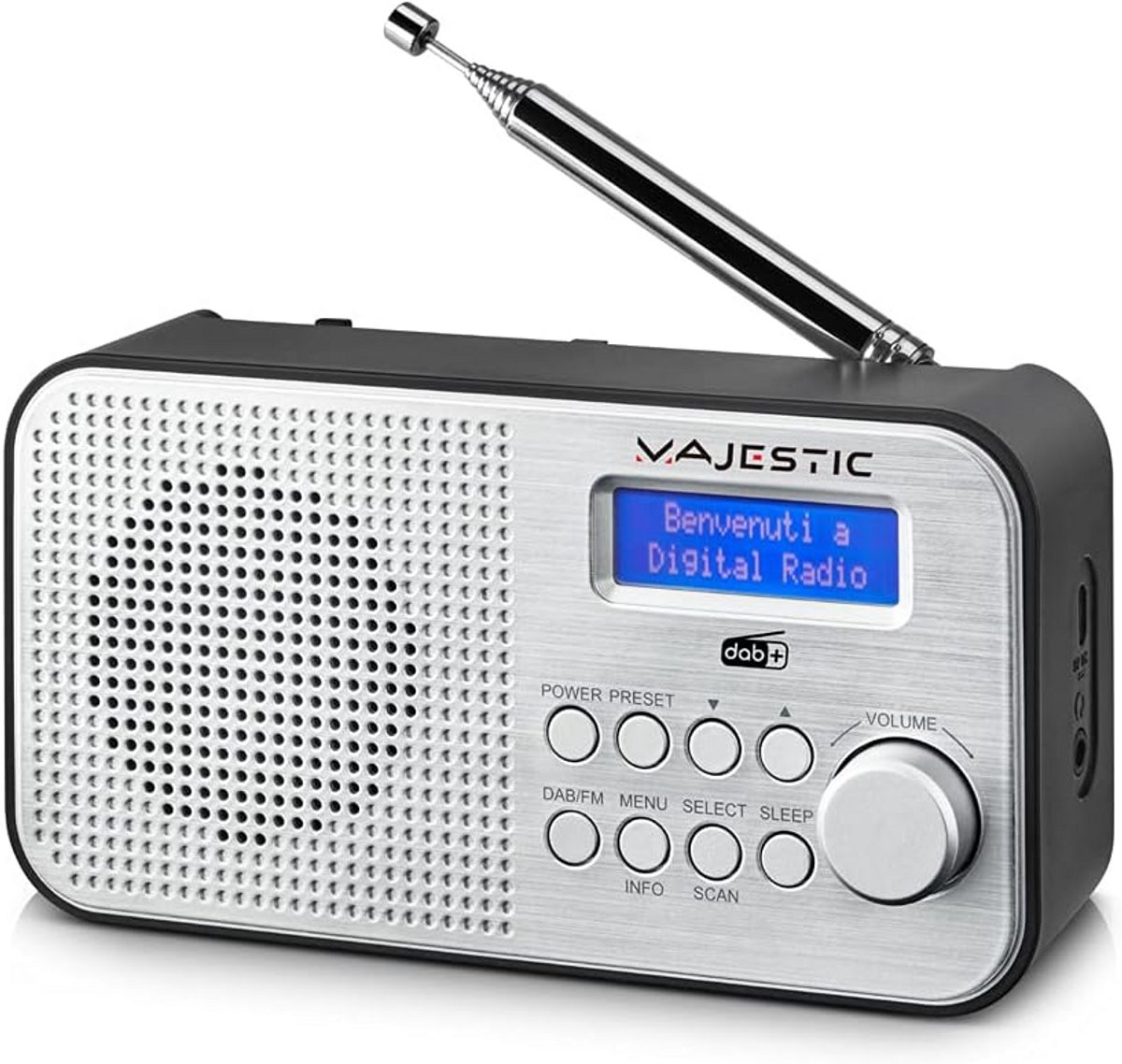 Draagbare Digitale Radio DAB+ en FM met Wekker en LCD-display