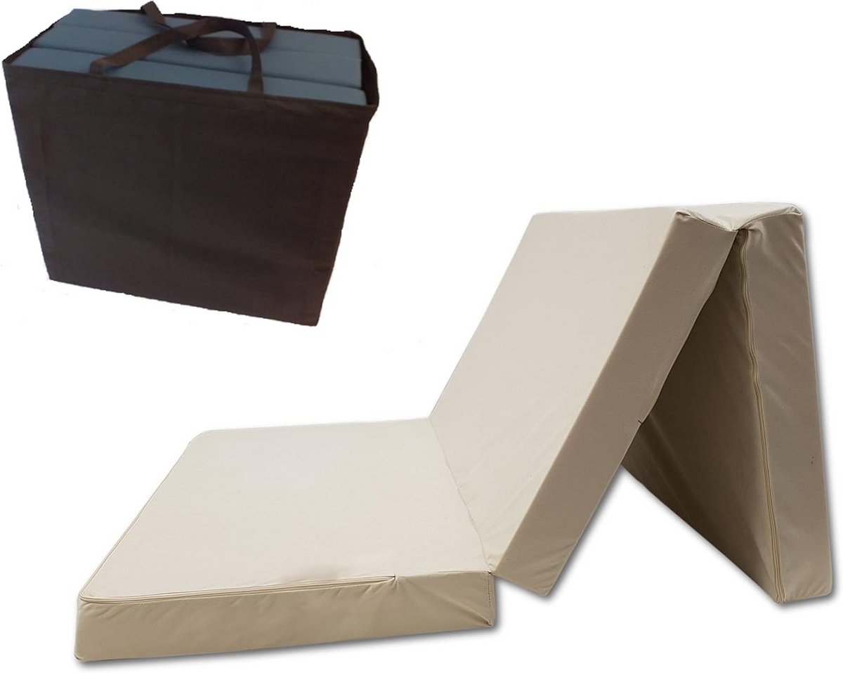 Opvouwbaar Logeerbed Matras - Driezits of Vierzits - Wasbare Hoes - 80x200 cm