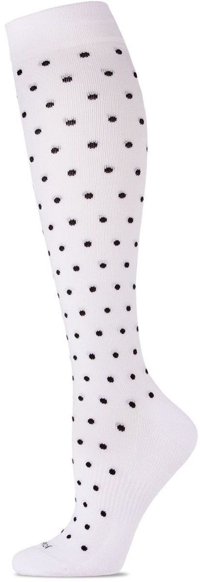 MeMoi Luxe Bamboe Compressiesokken Dames met Stippen Patroon Comfortabele Kniekousen 1 Paar