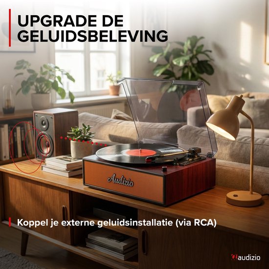 Retro platenspeler - Audizio Reno - Bluetooth platenspeler - LP speler met auto-stop - Koper — afbeelding 3
