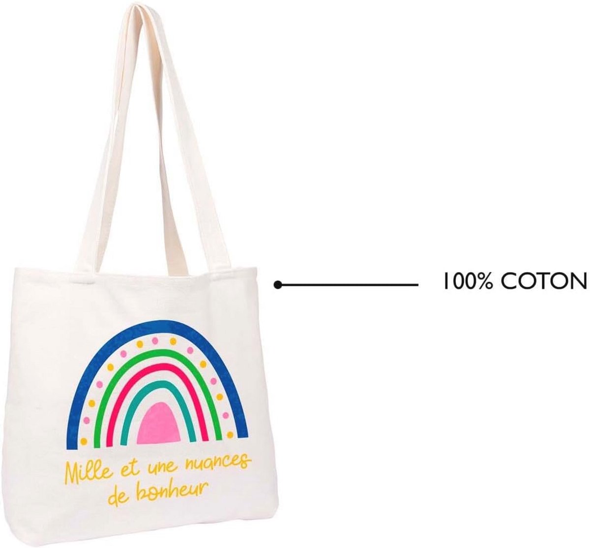Stijlvolle Multicolour Tote Bag - Licht en Functioneel - Praktische Katoenen Tas