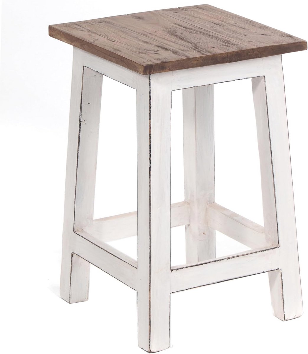 Rustieke Houten Kruk 48x30x30 cm - Gerecycled Hout