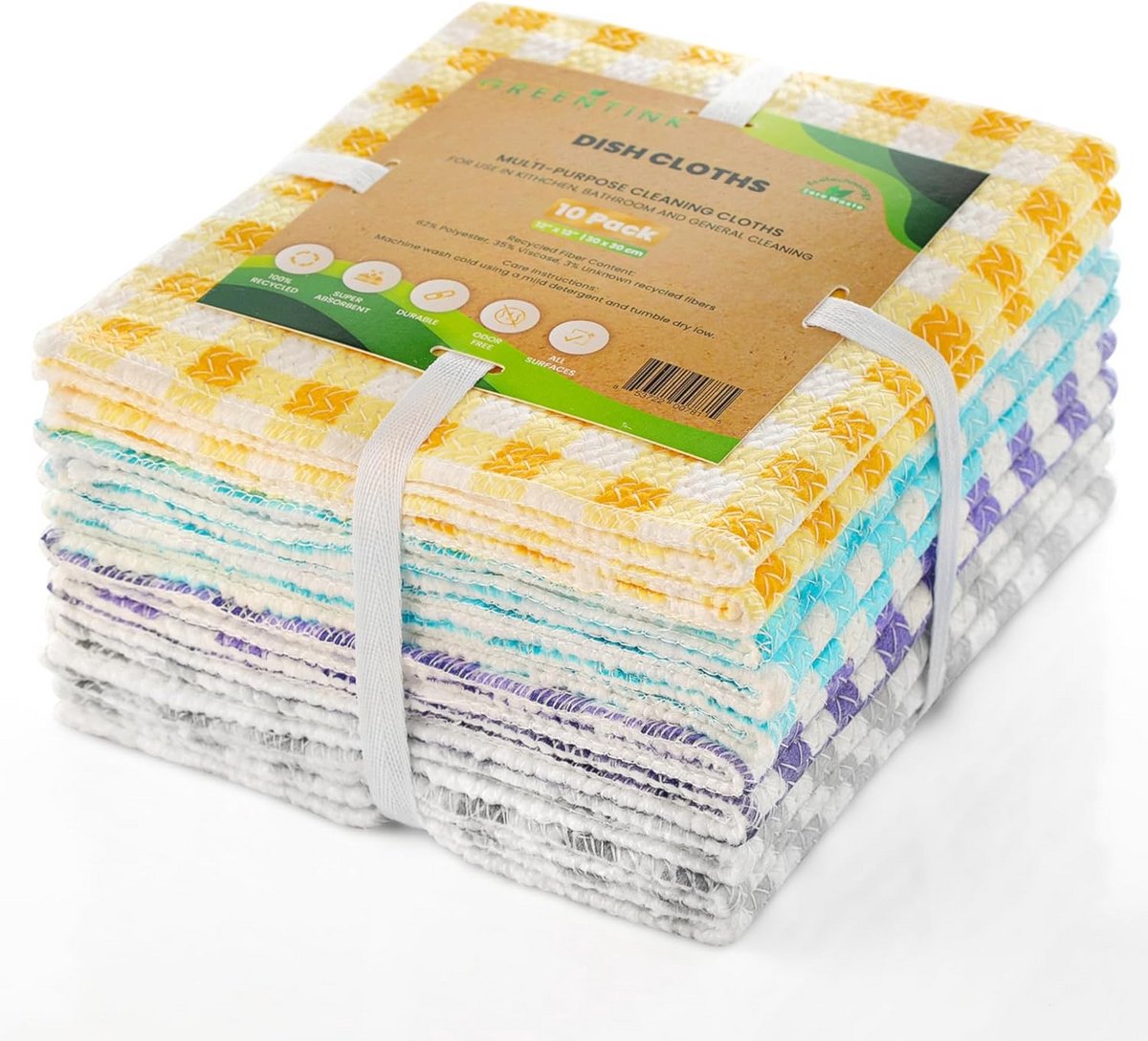 Herbruikbare Vaatdoeken Set (10x) - Duurzame & Absorberende Keuken Schoonmaakdoeken
