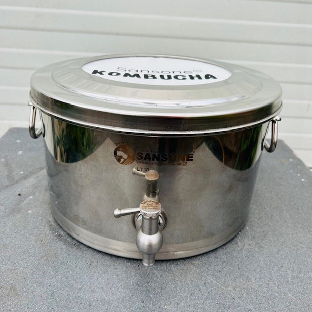 Kombucha vat van 10 liter Sansone (RVS) - Kombuchavat - Sansone