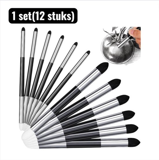 Foto: 1 set 12 stuks schrijfsets houtskool tekening blender set professionele mengpennen voor houtskool en grafiet zachte papieren wisser voor details en highlights kunstenaars en studenten zilver