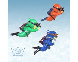 AquaKonings - Aquarium decoratie - Ornamenten - Duikers - Set 3 stuks - 2.5x2.5x6