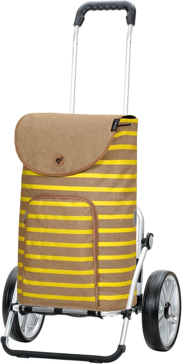 Compacte Opvouwbare Boodschappentrolley met Wielen - Gele Shopper