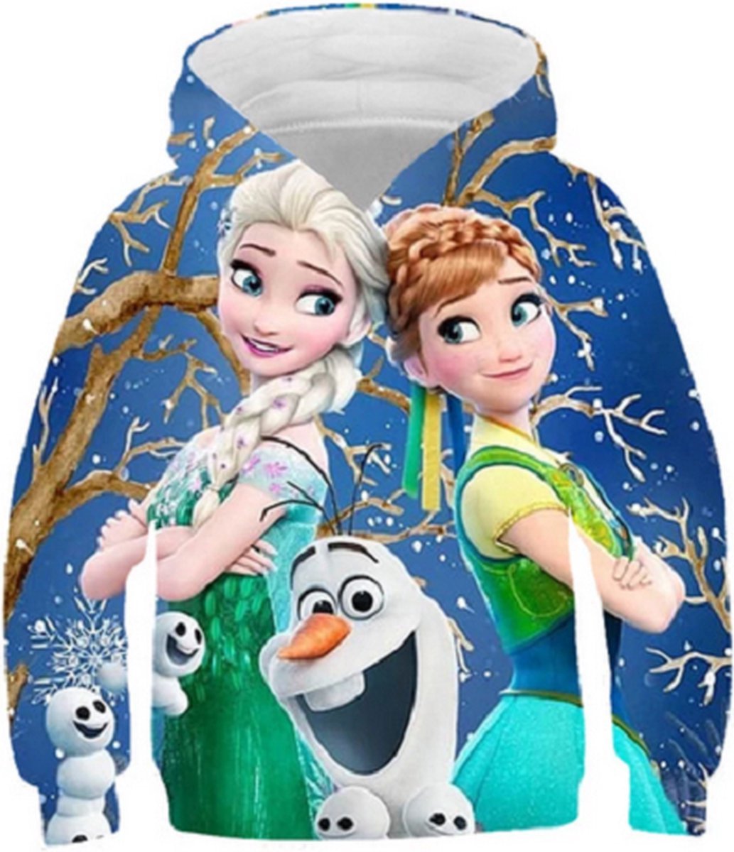 Hoodie Frozen Elsa Anna Olaf vest sweater outdoortrui trui jaar Blauw