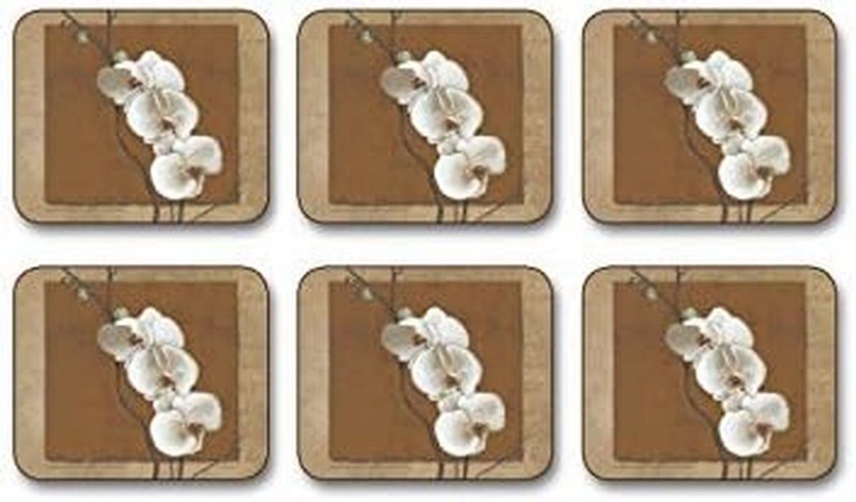 Gouden Orchidee Onderzetters - Set van 6 - Hittebestendig