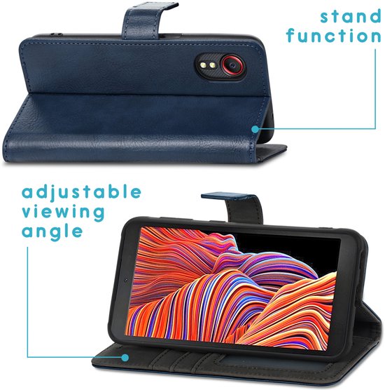 Coque Samsung Galaxy Xcover 5 avec porte-cartes - Bookcase iMoshion Luxe - Bleu foncé