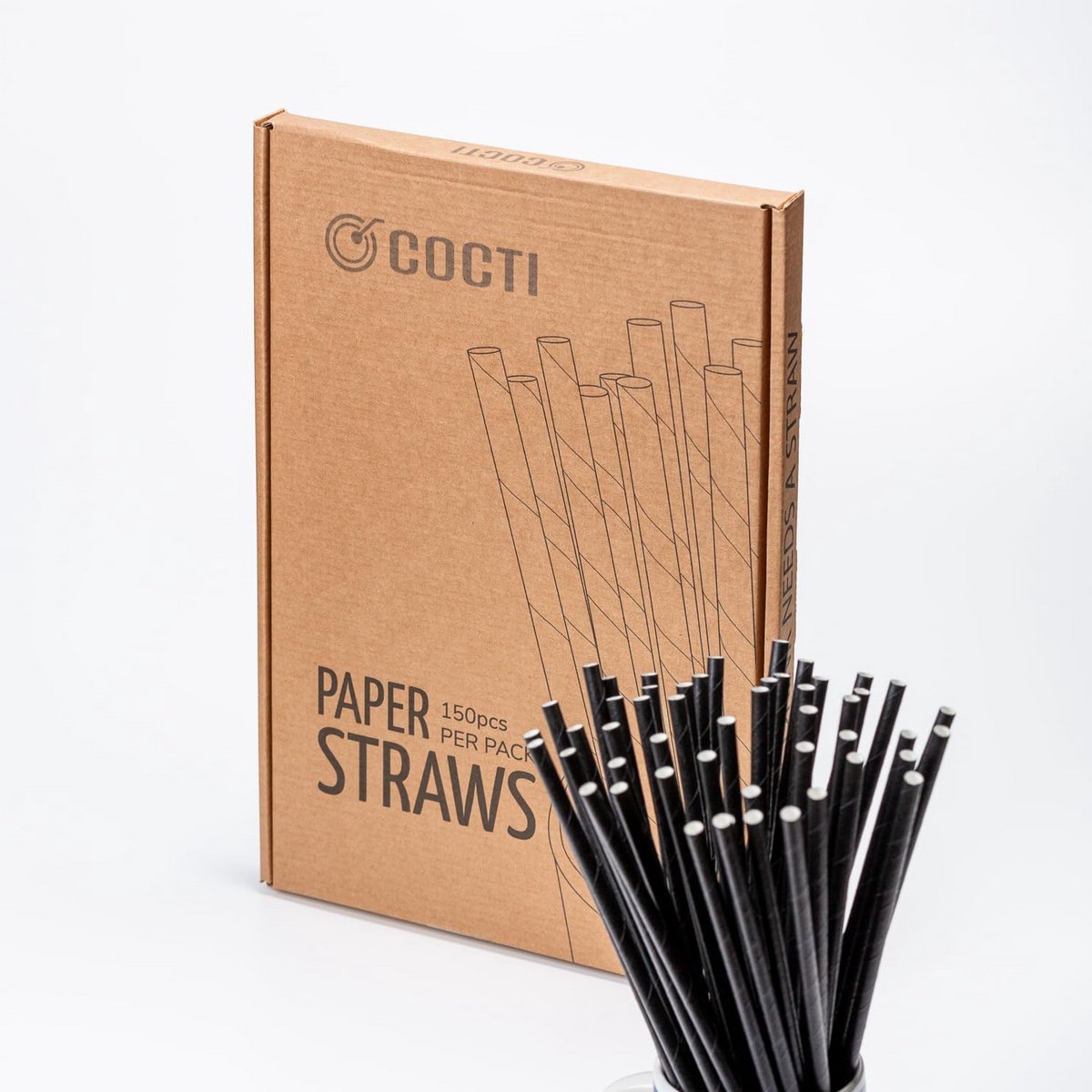 Zwarte Rietjes van Papier - 100% Biologisch Afbreekbaar en Duurzaam