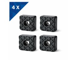 FSW-Products - 4 Stuks - Rubberen Voetjes - Onderzetters - Vierkant - Rubber Dopje - Meubelonderzetter - Meubelverhogers - Trillingsdemper - Anti Slip - 22x22x9 mm