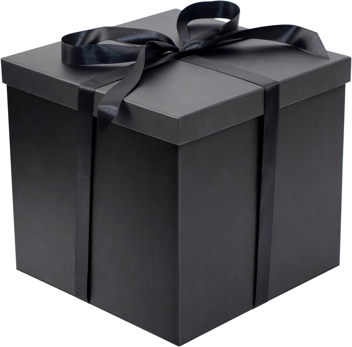 Luxe Geschenkdoos met Deksel - Opvouwbaar Cadeau Verpakking (12x12x10 cm) - Zwart