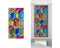 Raamfolie statisch-Glas-in-lood raamfoli- Zelfklevend & Statisch Hechtend-Decoratieve Folie voor Ramen-goede privacy -voor thuis keuken , wo