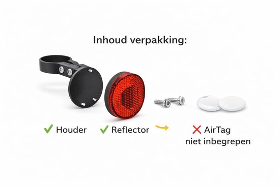 AirTag Fietshouder met Reflector - Verborgen Tracker - Anti Diefstal - Zwart van Merkloos — afbeelding 4