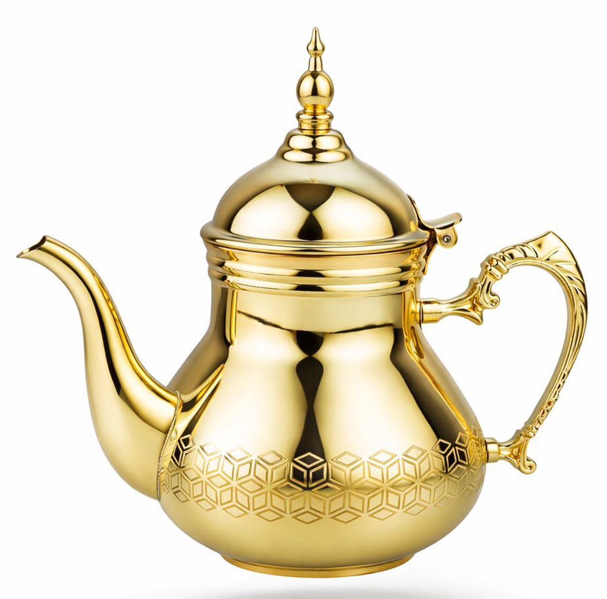 HAKAL Sultana Gouden Marokkaanse Theepot – RVS Arabische Theepot – 1.8 liter