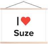 Affiche scolaire - J'aime - Suze - Fille - 60x45 cm - Lattes vierges