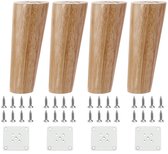 4 stuks houten poten voor meubels, 12 cm tafelpoten