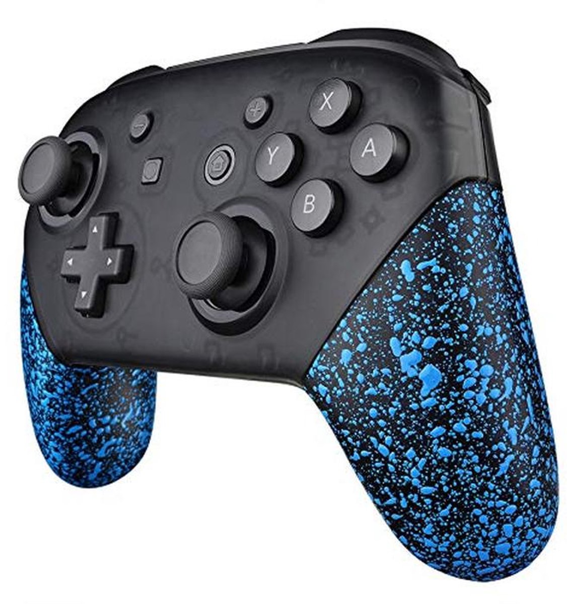 Textured Blue Vervanghandvatten voor Switch Pro Controller - DIY Handgreep Schaal