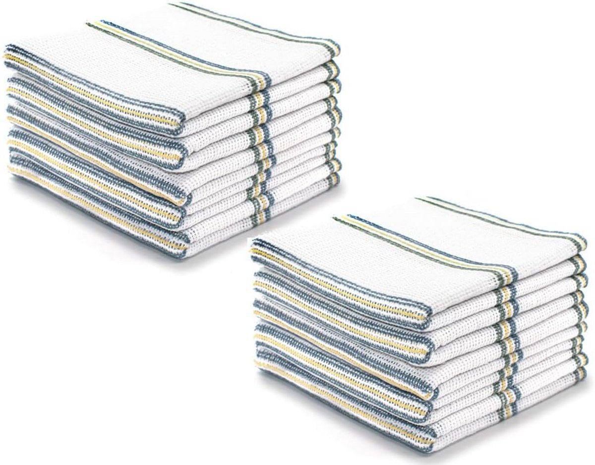 Absorberende Keukenhanddoeken Set van 20 - 100% Katoen, Antibacterieel en Lintvrij
