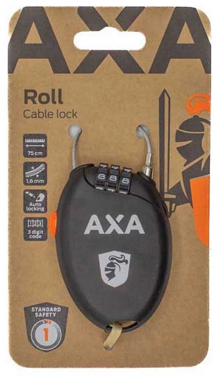 Axa - Roll - Kabelslot - Voor accessoires - 75 cm lang - 3-cijferige code - zwart van AXA — afbeelding 3