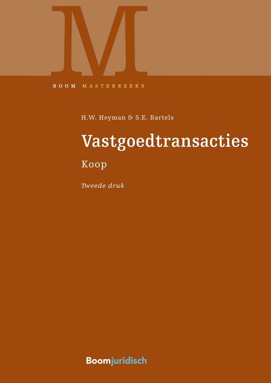 Boom Masterreeks - Vastgoedtransacties - cover