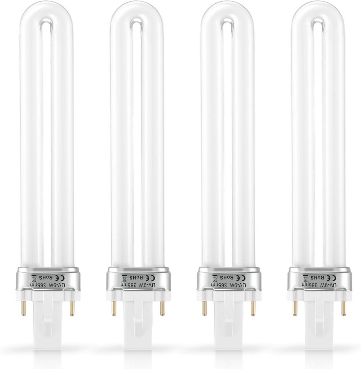 4 Stuks 9W U-Vorm UV Lamp voor Nagelkunst - Ideaal voor Professioneel Gebruik en Thuis