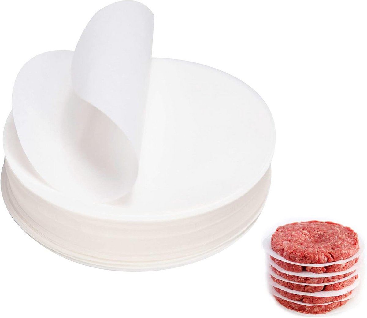 500x Ronde Bakpapiertjes 14 cm – Antiaanbaklaag voor Burgerpers en BBQ – Ovenbestendig