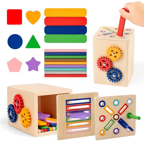 Montessori speelgoed, houten speelgoed baby, kinderspel met kleuren en vormen, sensorisch speelgoed, stapelspel vanaf 3 jaar, motorisch speelgoed, verjaardagsmeisjes, jongens vanaf 3, 4, 5 jaar