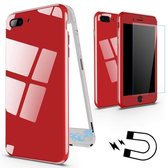 Magnetische case gekleurd achter glas voor de iPhone XS Max -rood