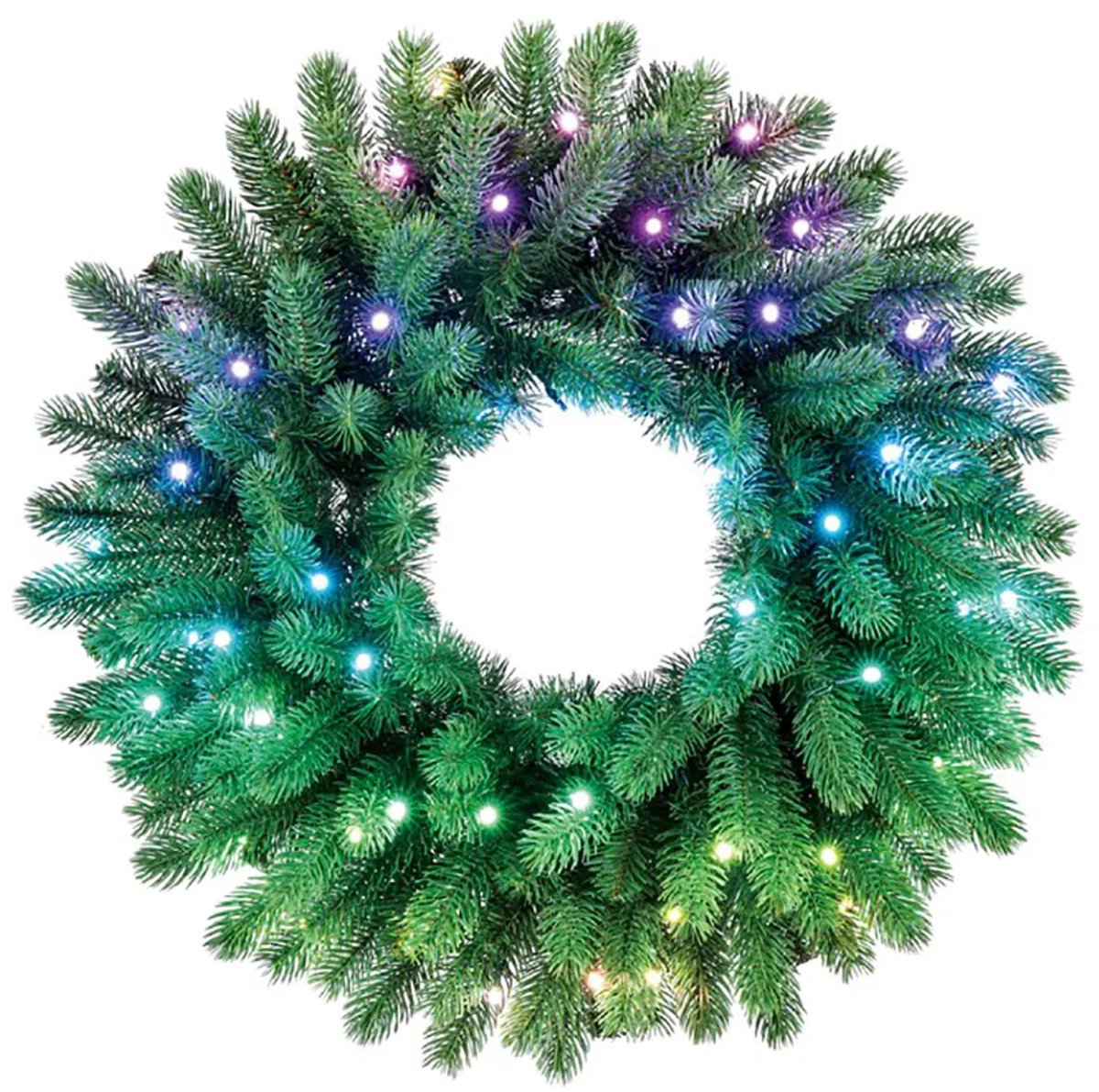 Twinkly Pre-lit Wreath Kerstkrans - 50 LED RGB - 60 cm diameter - App-gestuurd - Binnen - Groen snoer