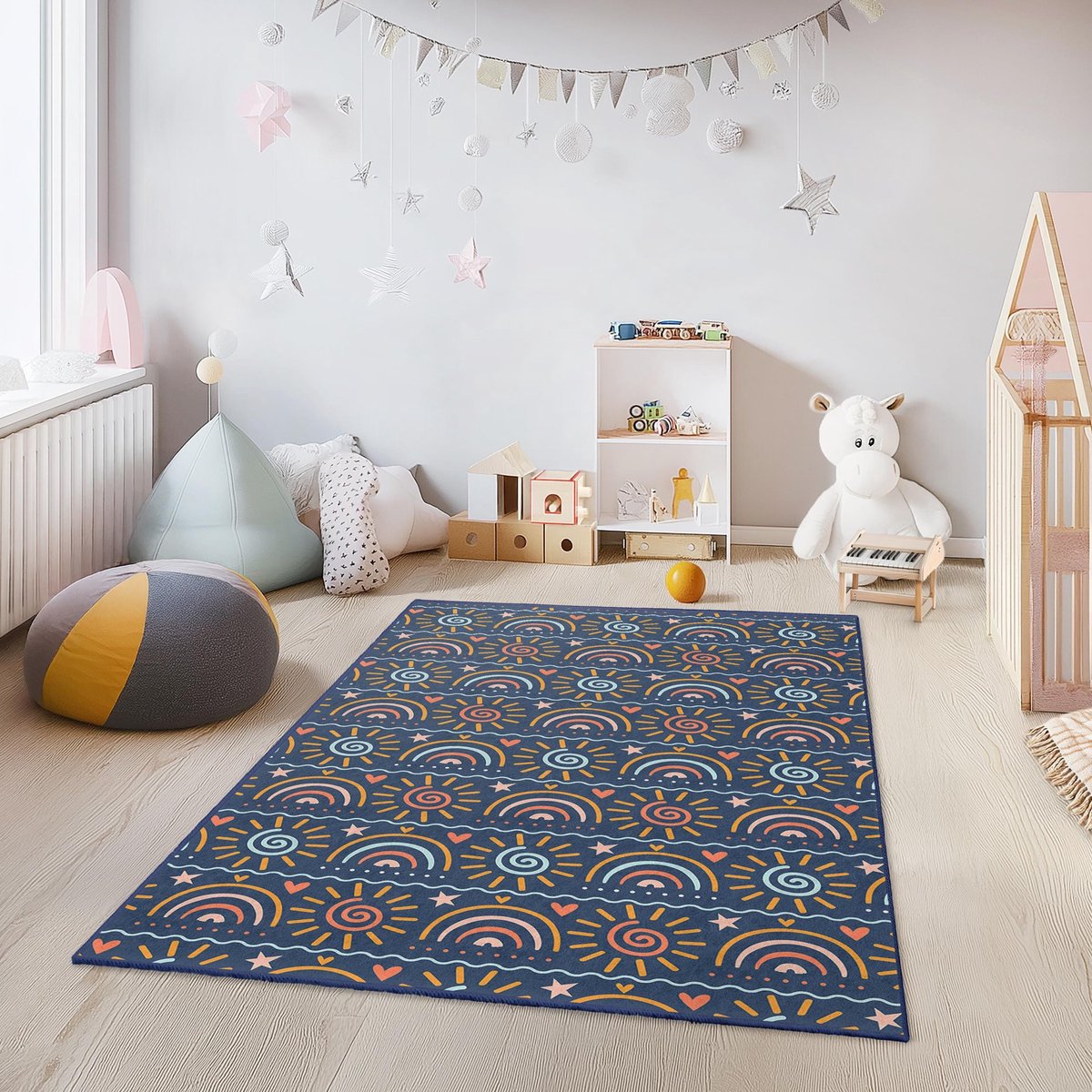 Mila Home - Kindertapijt Rechthoek - Vloerkleed Kinderkamer Tapijt - Speeltapijt - Wasbaar - Antislip - OEKO-TEX Gecertificeerd - 722 6