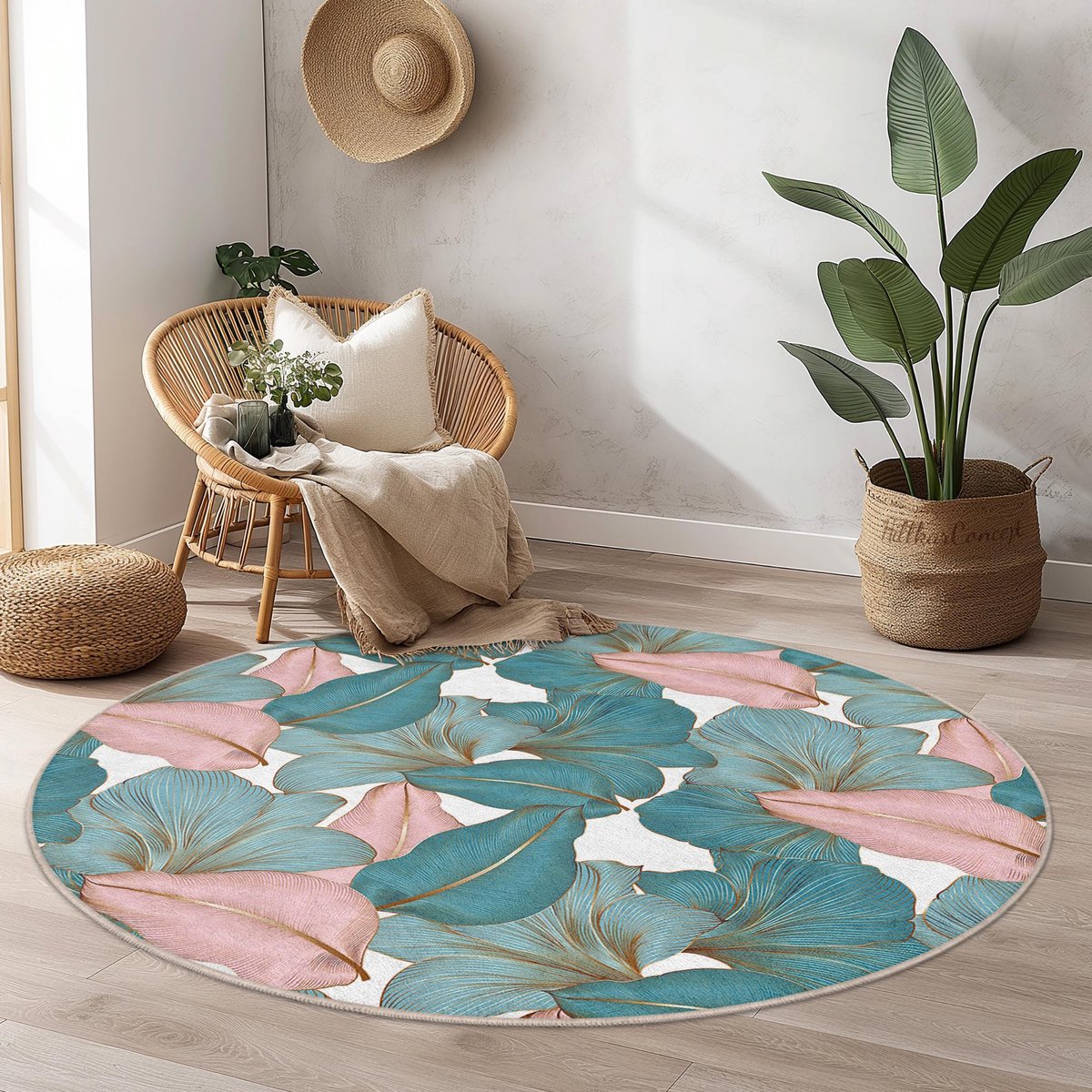 Mila Home - Tapijt Vloerkleed Rond - Wasbaar - Antislip - OEKO-TEX Gecertificeerd - Voor W