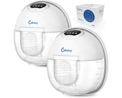 Kolvy® Air Draadloze Elektrische Borstkolf - Dubbel - Intelligente Kolfapparaten - Handsfree Breast Pump - Incl. 5 Maten, Stofkap en E-Book