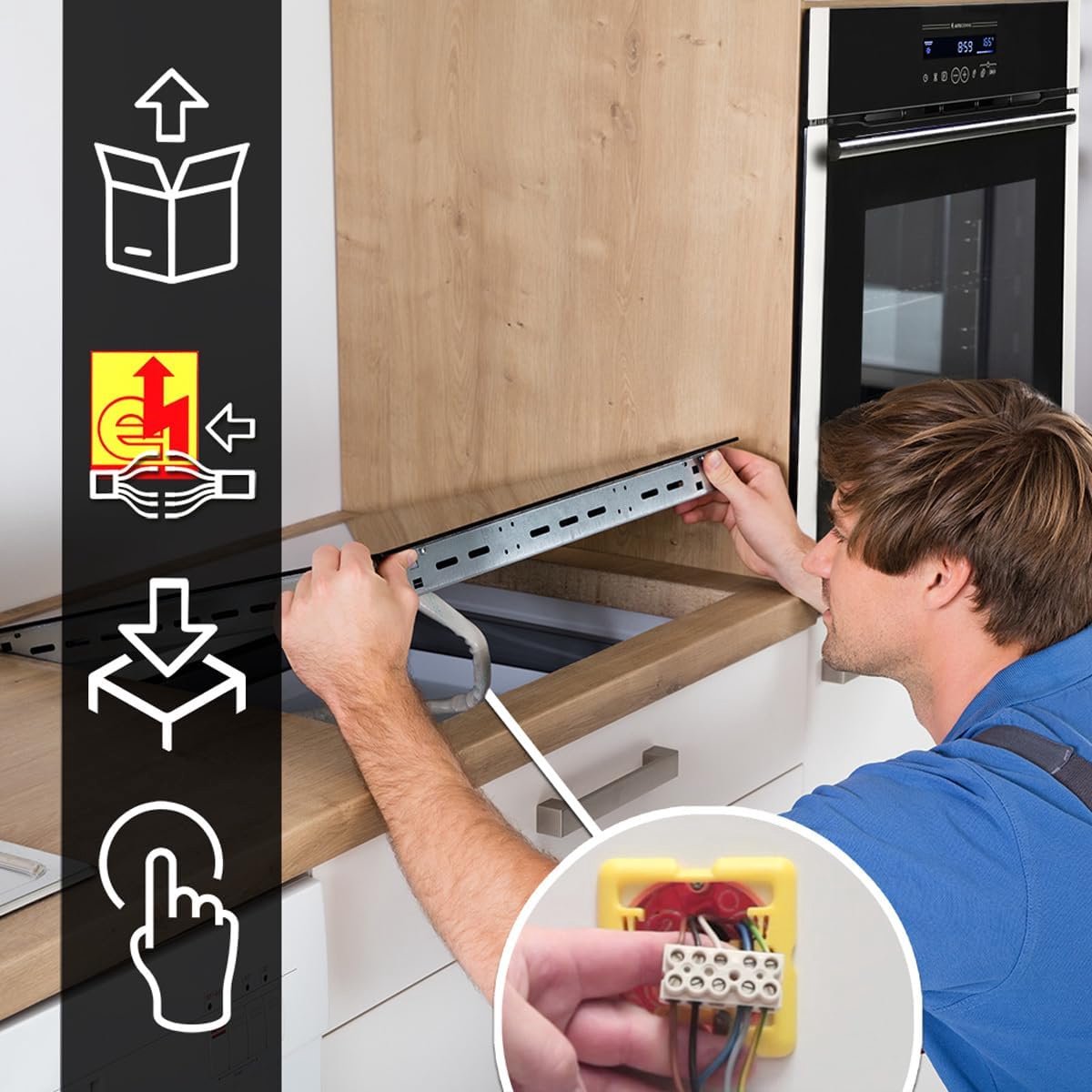 Inbouwhaard Inductie 77 cm met 5 Kookzones en Touch Slider | 11.2 kW