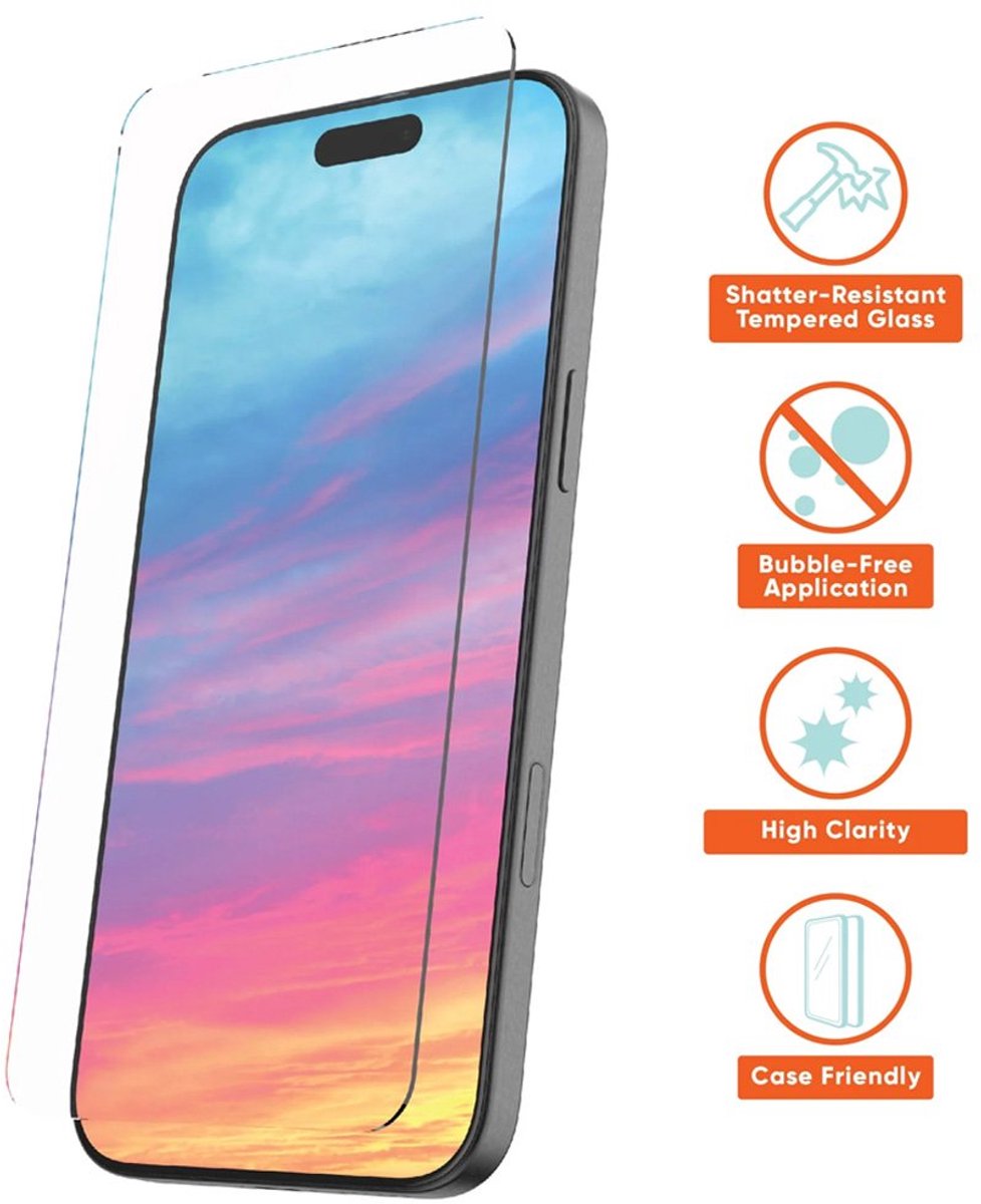 Mobiq - Glazen Screenprotector geschikt voor iPhone 17 Air - transparant
