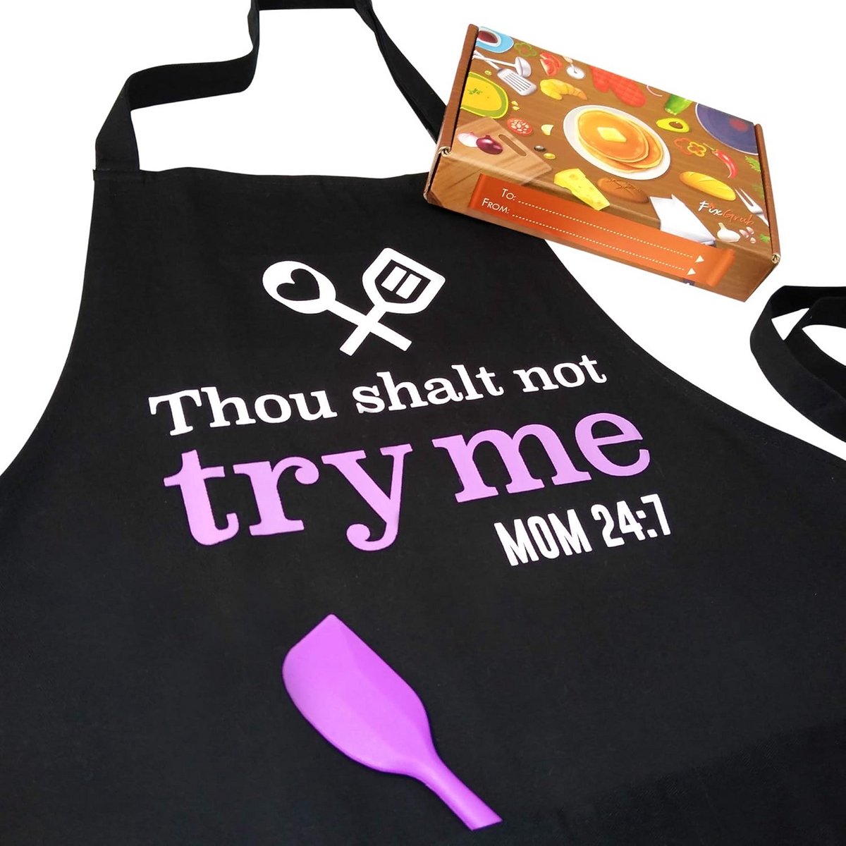 Grappig Schort met Spatel en Cadeaubox – Leuk Cadeau voor Moeder of Oma