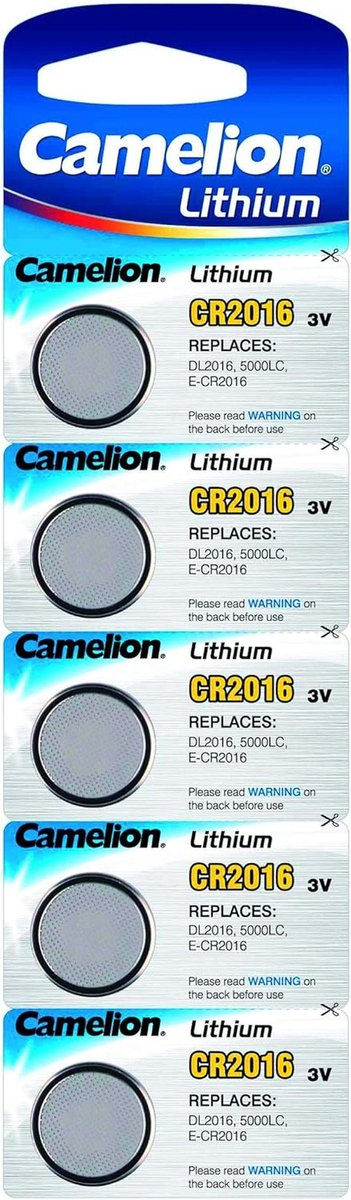 Lithium Knoopcel 3V CR-2016 - 5-delige Blister