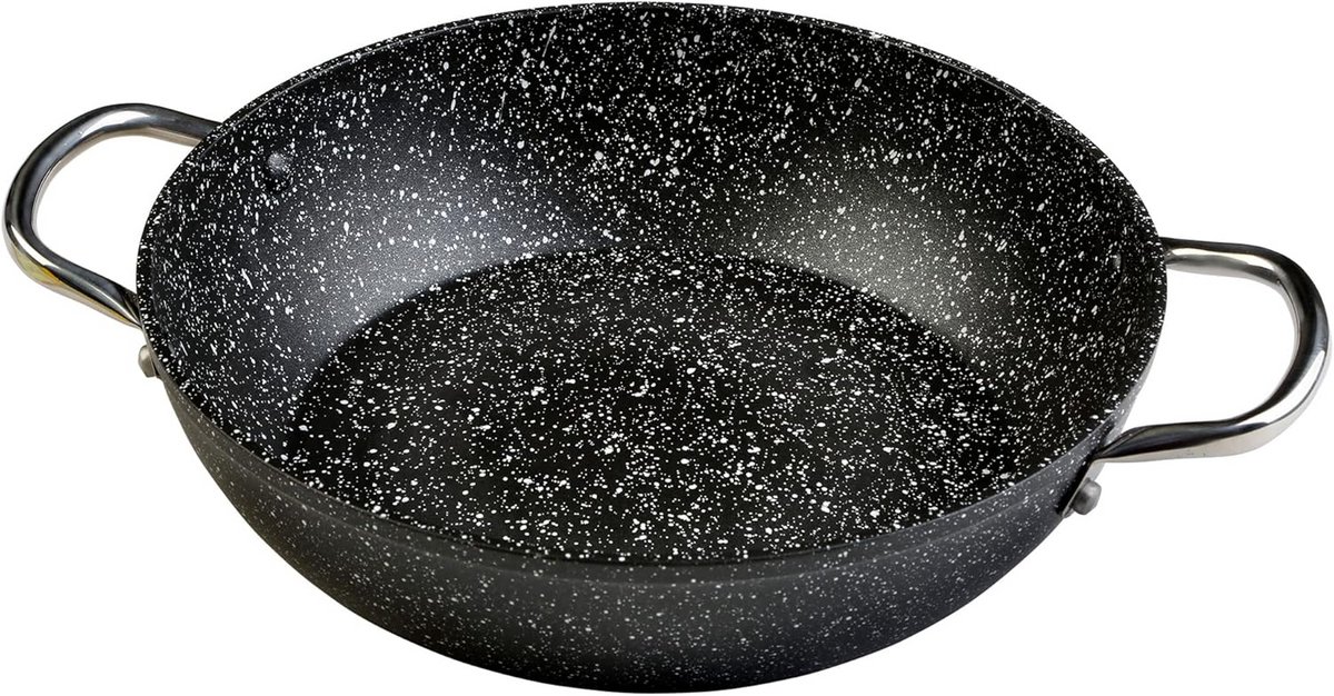 Grote Granieten Kookpan Laag Ø 30 cm met Inductie Geschikt en PFOA-vrij