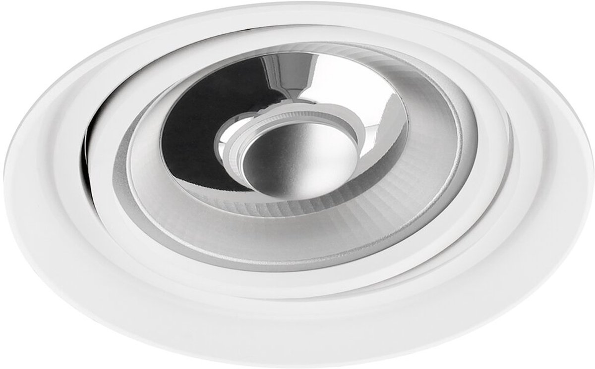 Venezia - Inbouwspot Wit Rond - Kantelbaar - Voor AR111 lampen - 1 Lichtpunt - Ø 153mm - Trimless